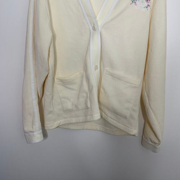 Adidas Button Down Cardigan With Logo Cream Cream White IP3761 Womens Small - Picture 5 of 16